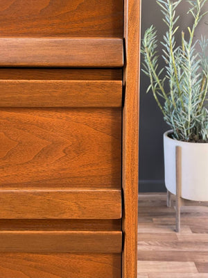 Mid-Century Modern Walnut Highboy Dresser by Bassett Furniture, c.1960’s