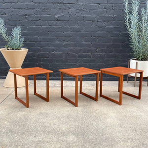 Set of 3 Danish Modern Interlocking Cube Nesting Tables, c.1960’s