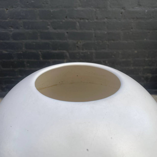 Vintage Mid-Century Modern White Ceramic Sphere Planter, c.1960’s
