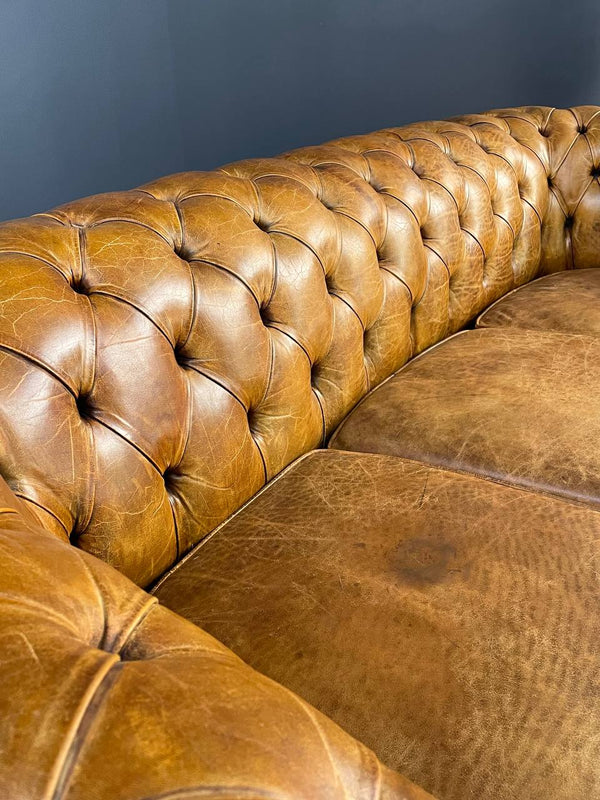 English Chesterfield Tufted Leather Sofa, c.1950’s