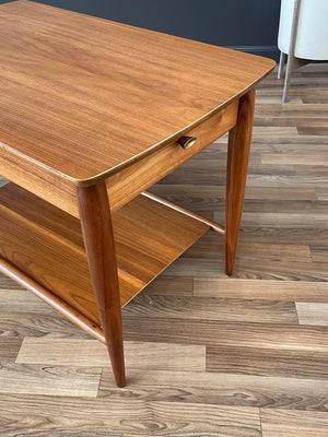Mid-Century Modern Walnut Two-Tier Side Table by Mersman, c.1960’s