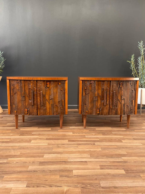 Pair of Mid-Century Modern Brutalist Night Stands by Lane, c.1960’s