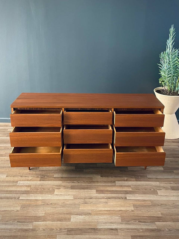 Mid-Century Modern 9-Drawer Walnut Dresser, c.1960’s