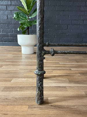 Mid-Century Modern Sculptural Bronze Finish Brutalist Console Table, c.1970’s