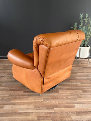 English Chesterfield Style Italian Leather Reclining Lounge Chair, c.1970’s