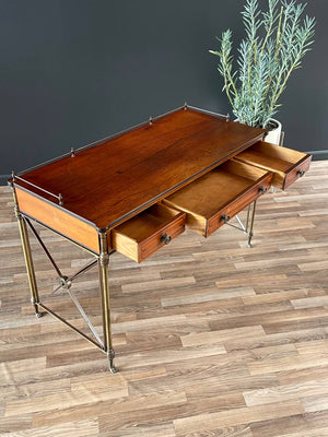 English Regency Style Rosewood & Brass Campaign Desk, c.1950’s