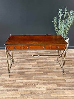 English Regency Style Rosewood & Brass Campaign Desk, c.1950’s