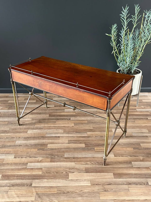 English Regency Style Rosewood & Brass Campaign Desk, c.1950’s