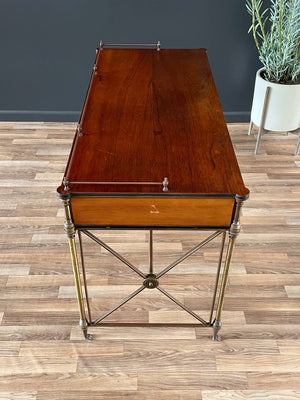 English Regency Style Rosewood & Brass Campaign Desk, c.1950’s