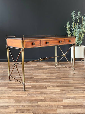 English Regency Style Rosewood & Brass Campaign Desk, c.1950’s