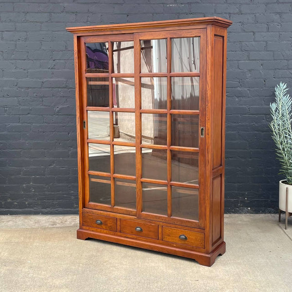 American Antique Mission Carved Display Bookcase Shelf, c.1980’s