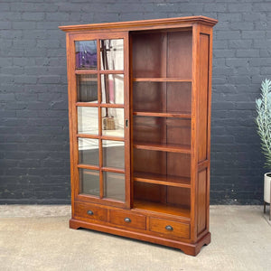 American Antique Mission Carved Display Bookcase Shelf, c.1980’s