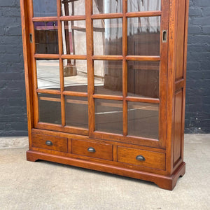 American Antique Mission Carved Display Bookcase Shelf, c.1980’s