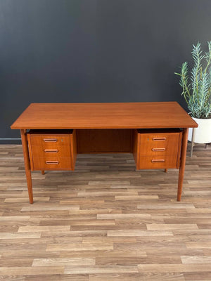 Danish Modern Sculpted Teak Floating Top Desk, c.1960’s