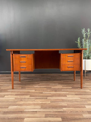 Danish Modern Sculpted Teak Floating Top Desk, c.1960’s