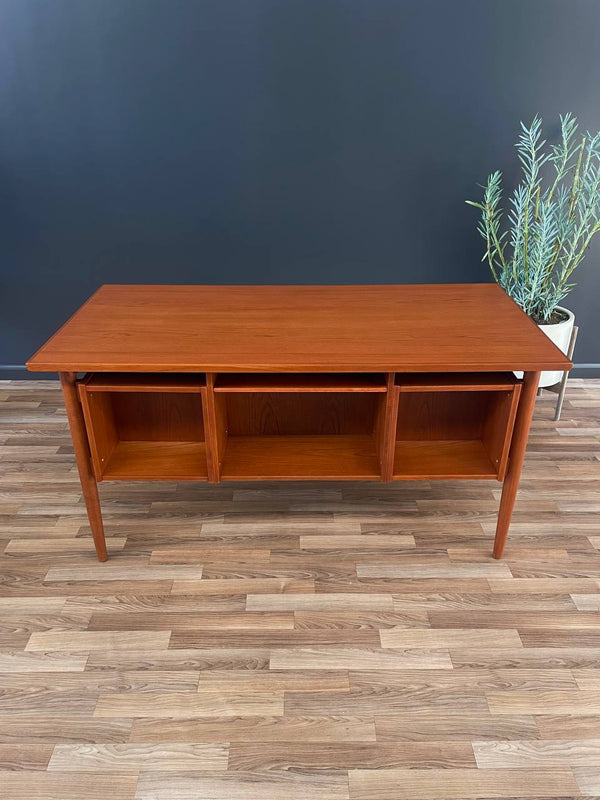 Danish Modern Sculpted Teak Floating Top Desk, c.1960’s