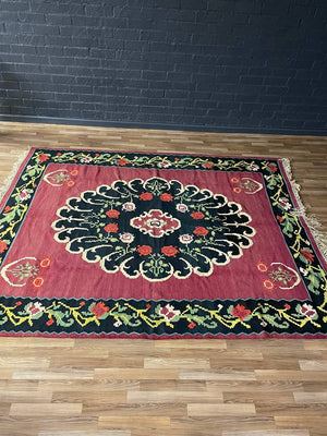 Large Vintage Oriental Hand Woven Wool Kilim Rug, c.1960’s
