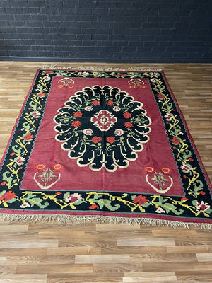 Large Vintage Oriental Hand Woven Wool Kilim Rug, c.1960’s