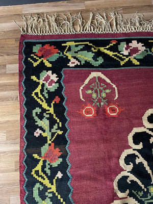 Large Vintage Oriental Hand Woven Wool Kilim Rug, c.1960’s