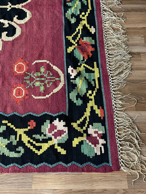 Large Vintage Oriental Hand Woven Wool Kilim Rug, c.1960’s