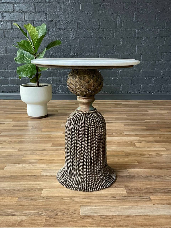 Iron & Marble Tassel Style Side Table