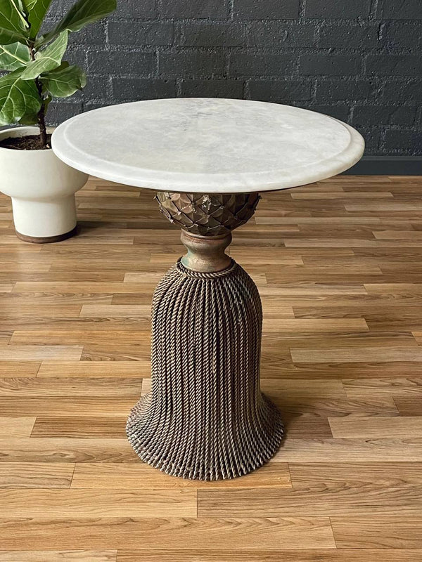 Iron & Marble Tassel Style Side Table
