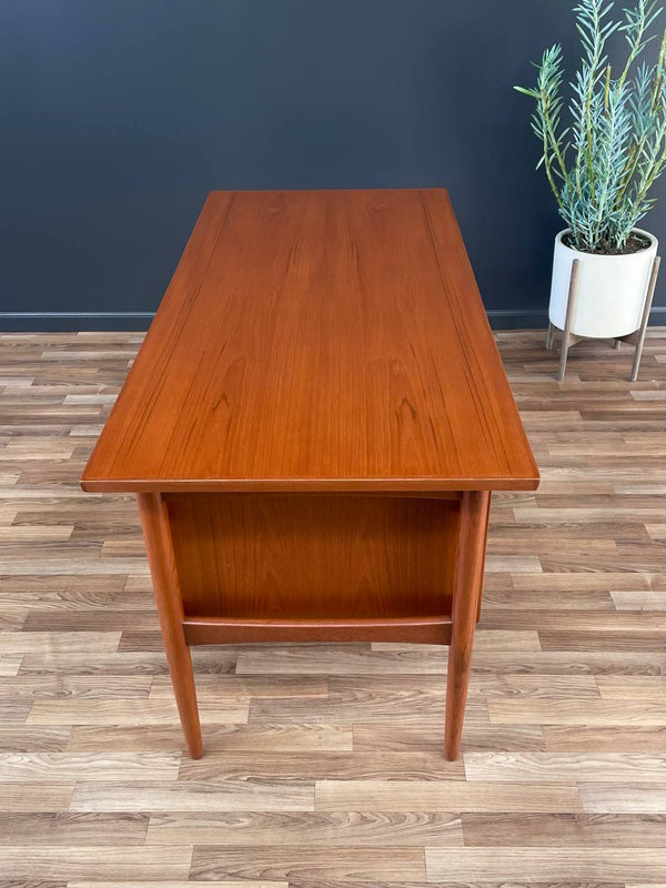 Danish Modern Sculpted Teak Floating Top Desk, c.1960’s