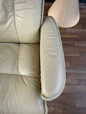 Ekornes Stressless Beige Leather Reclining Swivel Lounge Chair