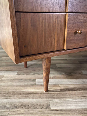 Mid-Century Modern Walnut 9-Drawer Dresser, c.1960’s