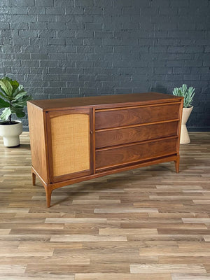 Mid-Century Modern “Rhythm” Cane & Walnut Credenza, c.1960’s