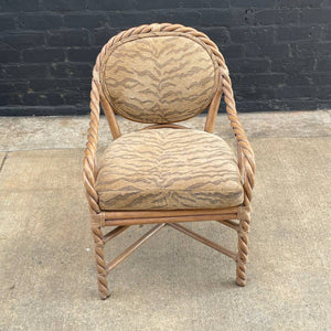 Pair of Signed Vintage Boho Rattan Arm Chairs by McGuire, c.1980’s