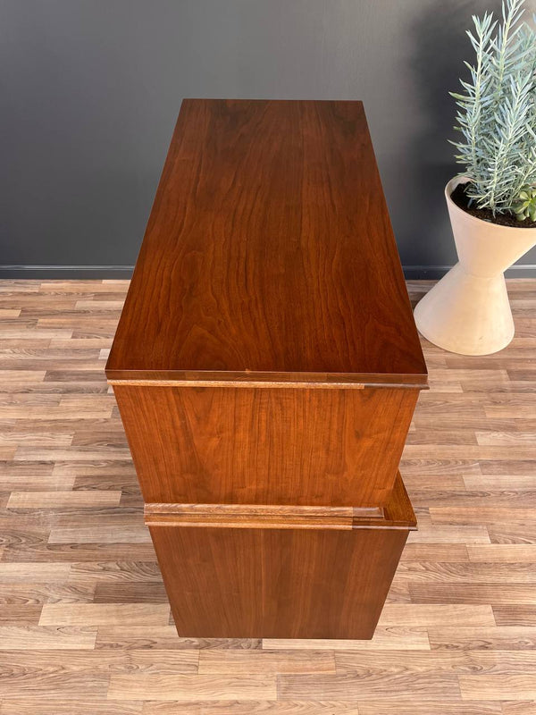 Mid-Century Modern Walnut Highboy Dresser with Curbed Drawers, c.1960’s