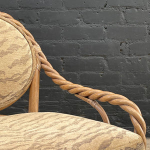 Pair of Signed Vintage Boho Rattan Arm Chairs by McGuire, c.1980’s