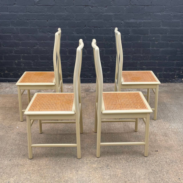 Set of 6 Mid-Century Modern Lacquered & Cane Dining Chairs, c.1970’s