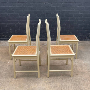 Set of 6 Mid-Century Modern Lacquered & Cane Dining Chairs, c.1970’s