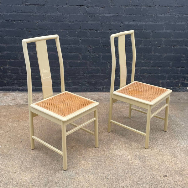 Set of 6 Mid-Century Modern Lacquered & Cane Dining Chairs, c.1970’s
