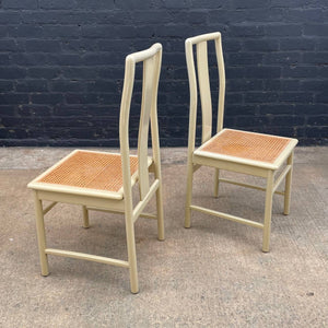 Set of 6 Mid-Century Modern Lacquered & Cane Dining Chairs, c.1970’s
