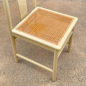 Set of 6 Mid-Century Modern Lacquered & Cane Dining Chairs, c.1970’s