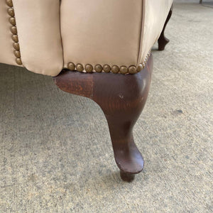 Pair of Vintage Georgian Style Leather Wing Back Lounge Chairs, c.1960’s