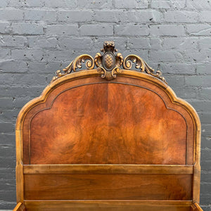 Antique French Louis XVI Carved Wood Twin Size Bed Frame, 1940’s