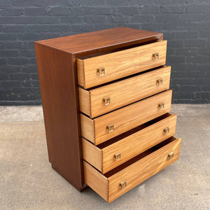 Mid-Century Modern Walnut & Oak Highboy Dresser, c.1960’s