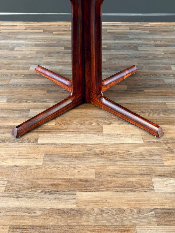 Expanding Danish Modern Rosewood Dining Table w/ Pedestal Legs, c.1960’s