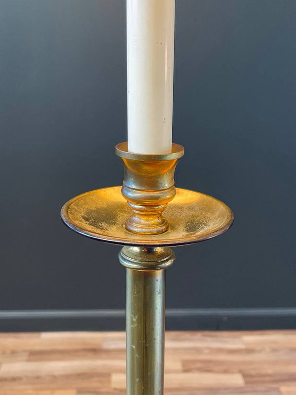 Mid-Century Modern Floor Lamp with Travertine Side Table, c.1950’s