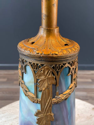 Vintage Art Deco Style Table Lamp with Tiffany Style Shade, c.1930’s