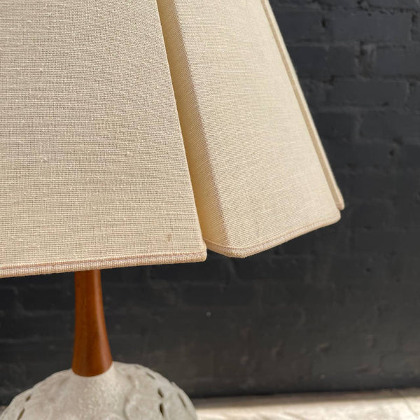 Mid-Century Modern Ceramic and Walnut Table Lamp, c.1960’s