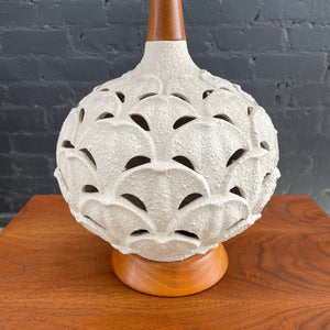 Mid-Century Modern Ceramic and Walnut Table Lamp, c.1960’s