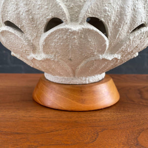 Mid-Century Modern Ceramic and Walnut Table Lamp, c.1960’s