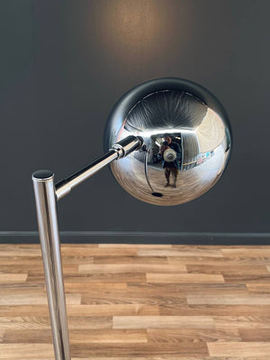Mid-Century Modern Articulating Chrome Orb Floor Lamp, c.1960’s
