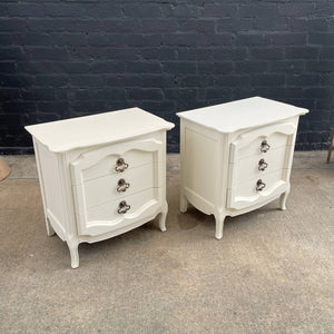 Pair of French Provincial Style Cream Painted Night Stands, c.1960’s
