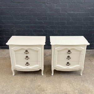 Pair of French Provincial Style Cream Painted Night Stands, c.1960’s